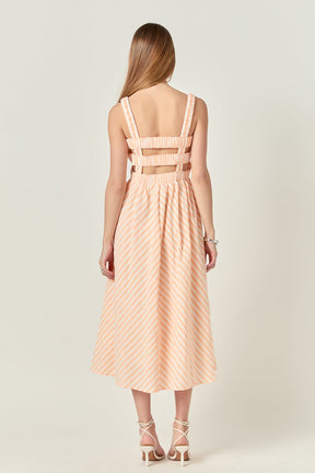 ENGLISH FACTORY - Striped Smocked Midi Dress - DRESSES available at Objectrare