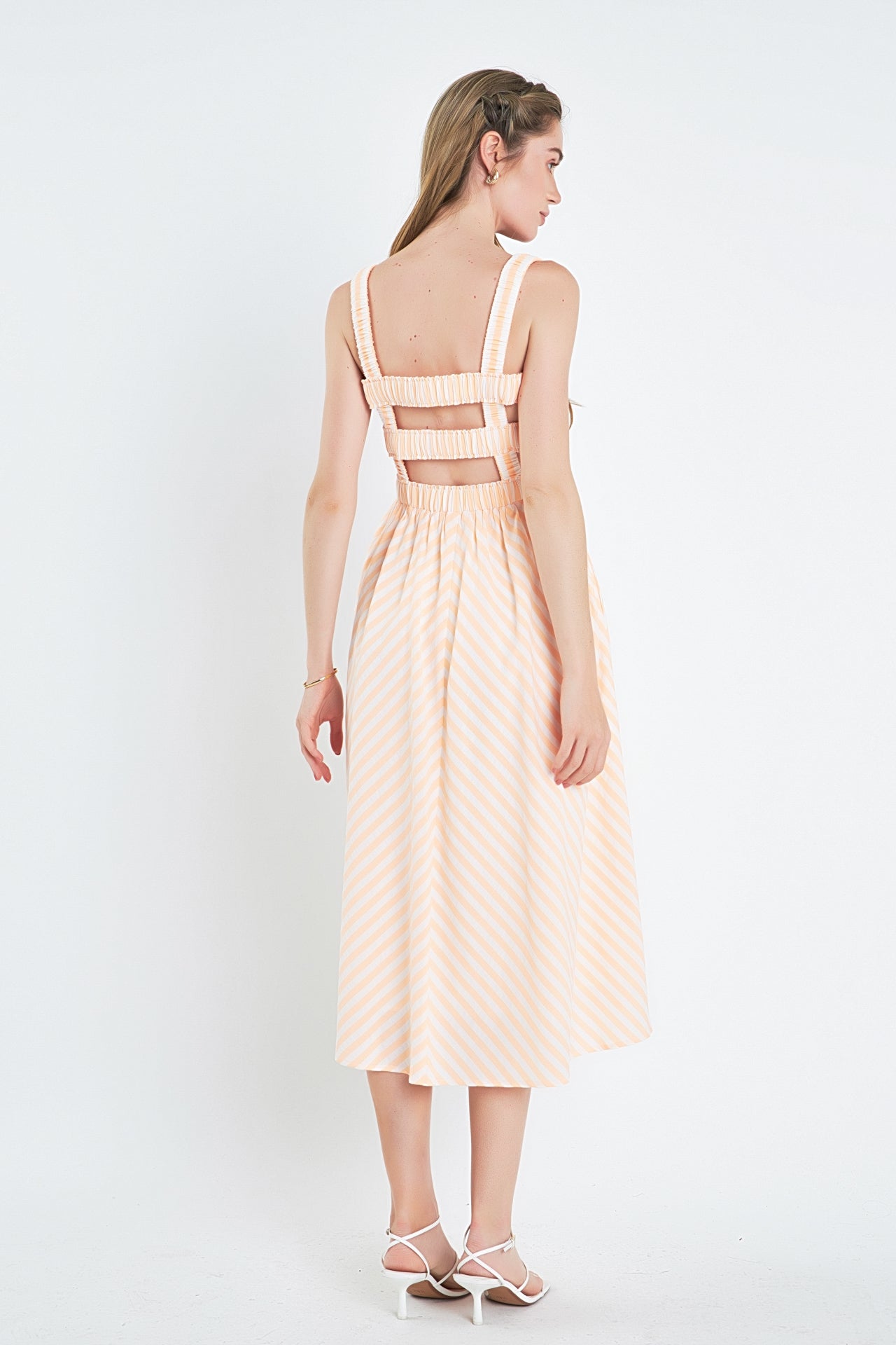 ENGLISH FACTORY - English Factory - Striped Smocked Midi Dress - DRESSES available at Objectrare