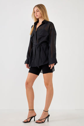GREY LAB - Sheer Overshirt - Apparel & Accessories > Clothing > Tops available at Objectrare