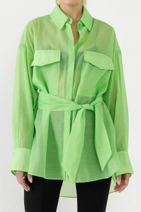 GREY LAB - Sheer Overshirt - Apparel & Accessories > Clothing > Tops available at Objectrare