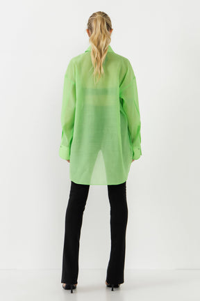 GREY LAB - Sheer Overshirt - Apparel & Accessories > Clothing > Tops available at Objectrare