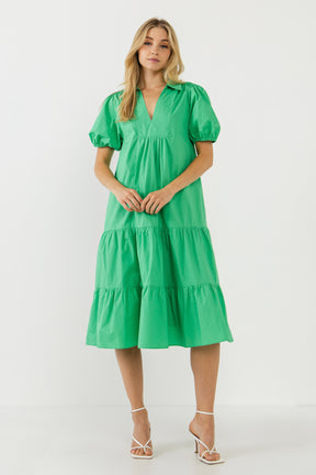 ENGLISH FACTORY - Poplin Midi Dress - DRESSES available at Objectrare