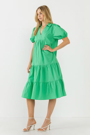 ENGLISH FACTORY - Poplin Midi Dress - DRESSES available at Objectrare