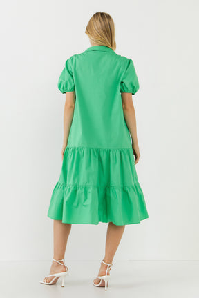 ENGLISH FACTORY - Poplin Midi Dress - DRESSES available at Objectrare