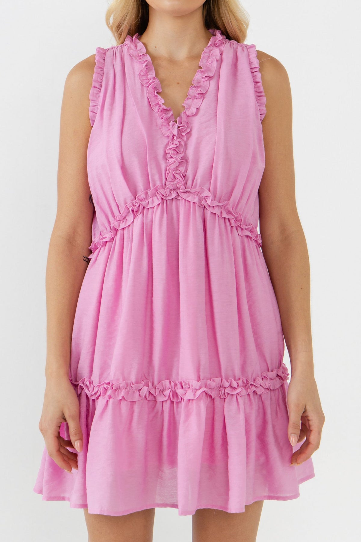 ENGLISH FACTORY - Mini Dress with Ruffle - DRESSES available at Objectrare