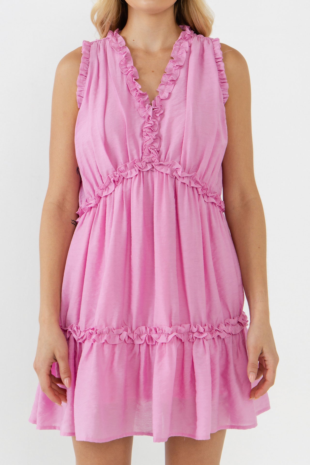 ENGLISH FACTORY - Mini Dress with Ruffle - DRESSES available at Objectrare