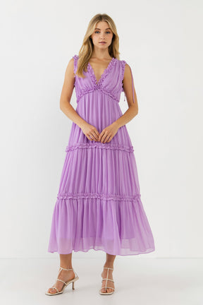 ENDLESS ROSE - Endless Rose - Flowy Maxi Dress with Ruffle - DRESSES available at Objectrare