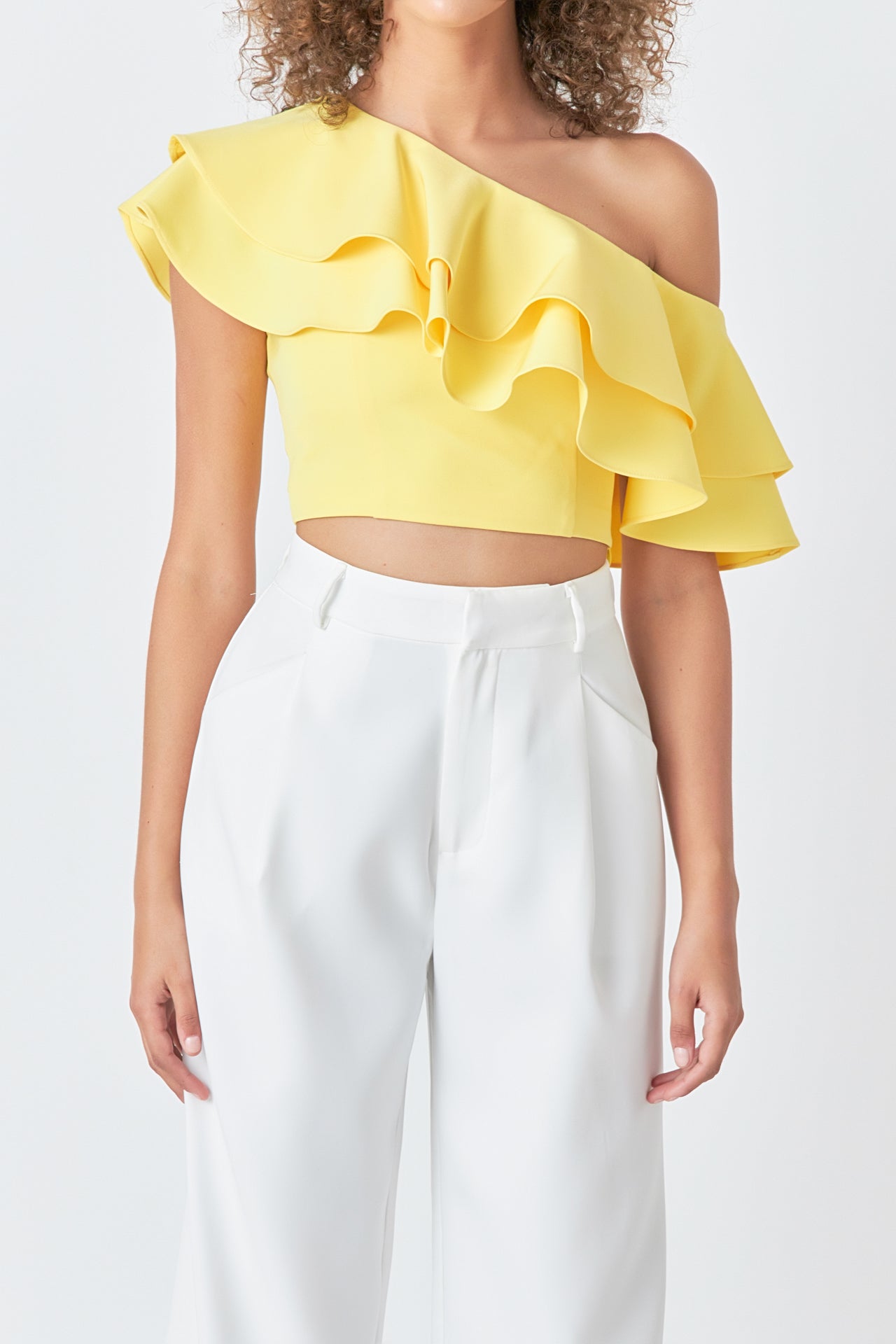 ENDLESS ROSE - Ruffled One Shoulder Top - TOPS available at Objectrare