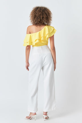 ENDLESS ROSE - Ruffled One Shoulder Top - TOPS available at Objectrare