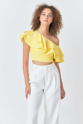 ENDLESS ROSE - Ruffled One Shoulder Top - TOPS available at Objectrare