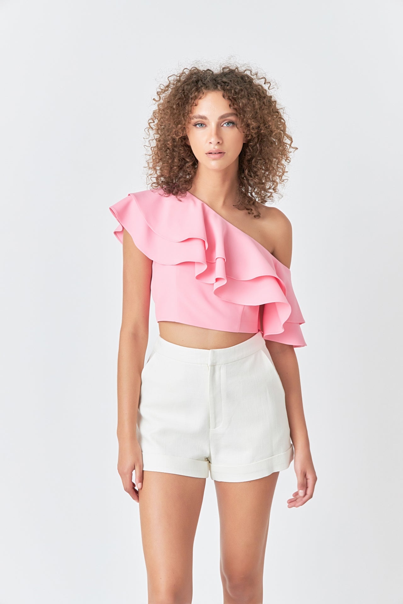 ENDLESS ROSE - Ruffled One Shoulder Top - TOPS available at Objectrare
