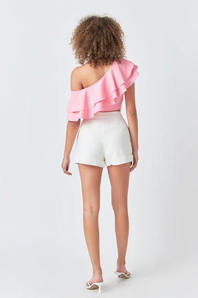ENDLESS ROSE - Ruffled One Shoulder Top - TOPS available at Objectrare