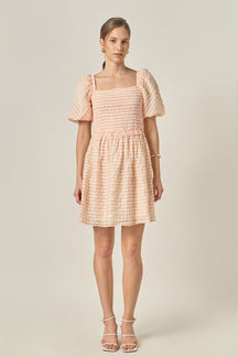 ENGLISH FACTORY - Plaid Smocked Mini Dress - DRESSES available at Objectrare