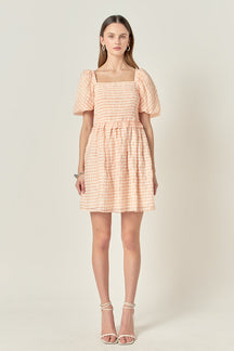 Plaid Smocked Mini Dress