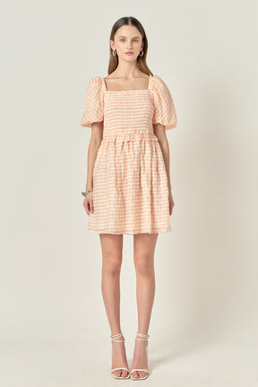 Plaid Smocked Mini Dress