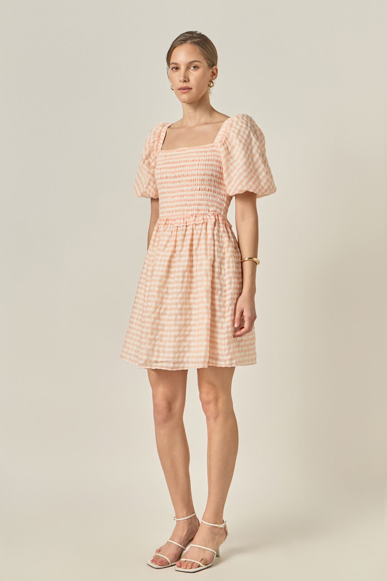 ENGLISH FACTORY - Plaid Smocked Mini Dress - DRESSES available at Objectrare