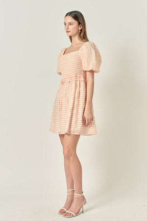 Plaid Smocked Mini Dress