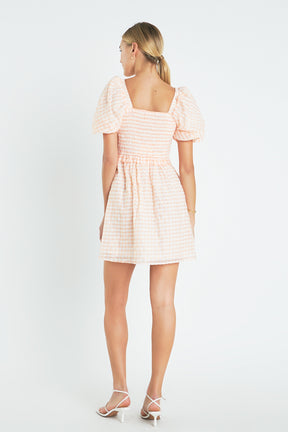 ENGLISH FACTORY - Plaid Smocked Mini Dress - DRESSES available at Objectrare