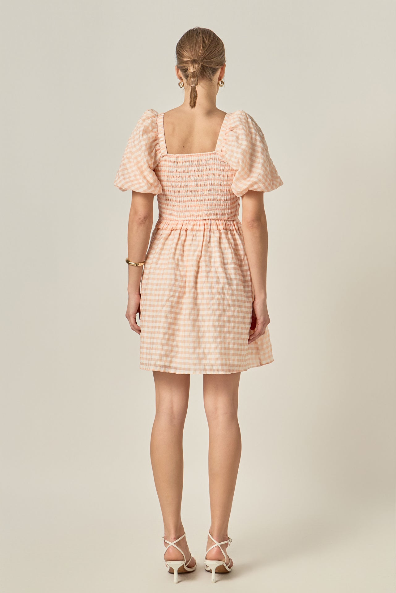 ENGLISH FACTORY - Plaid Smocked Mini Dress - DRESSES available at Objectrare