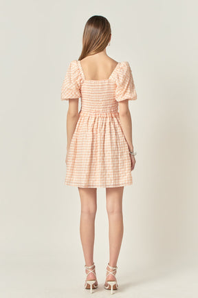 Plaid Smocked Mini Dress