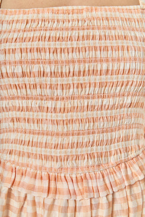 ENGLISH FACTORY - Plaid Smocked Mini Dress - DRESSES available at Objectrare