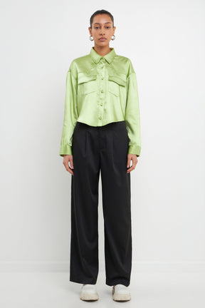 GREY LAB - Satin Crop Jacket - JACKETS available at Objectrare