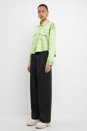 GREY LAB - Satin Crop Jacket - JACKETS available at Objectrare