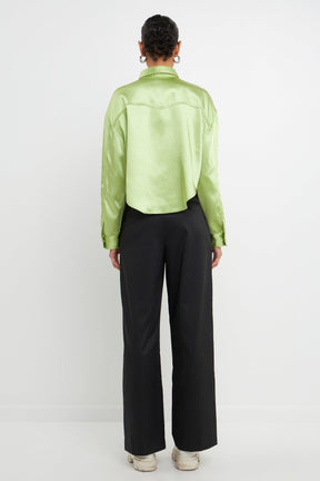 GREY LAB - Satin Crop Jacket - JACKETS available at Objectrare