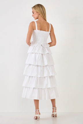 ENGLISH FACTORY - English Factory - Ruffle Tiered Maxi Dress with Ties - DRESSES available at Objectrare