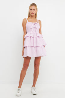 ENGLISH FACTORY - English Factory - Ruffle tiered Mini Dress with Ties - DRESSES available at Objectrare