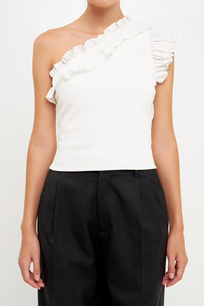 One Shoulder Top with Ruffle