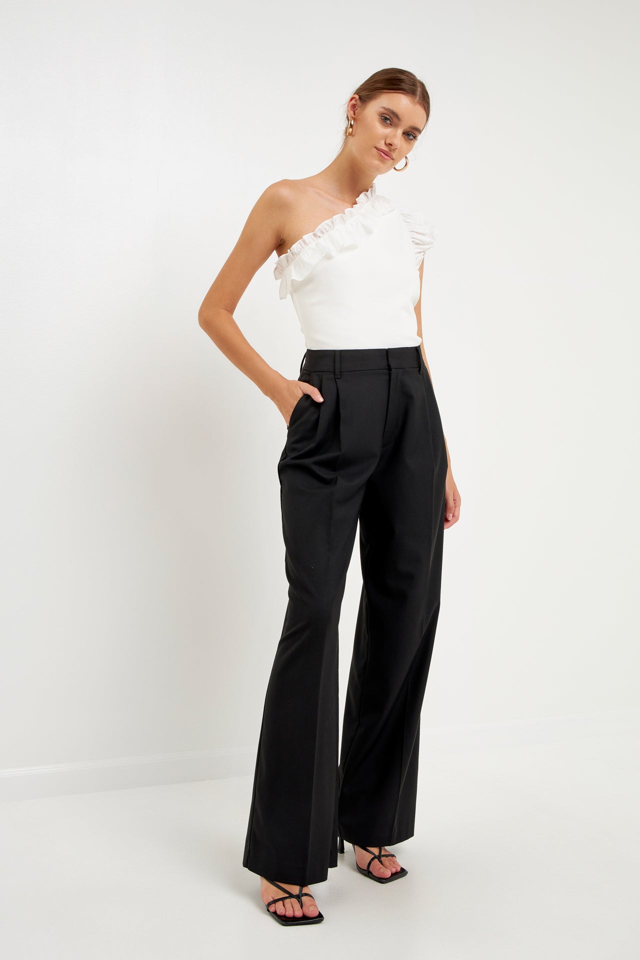 One Shoulder Top with Ruffle