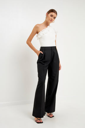 One Shoulder Top with Ruffle