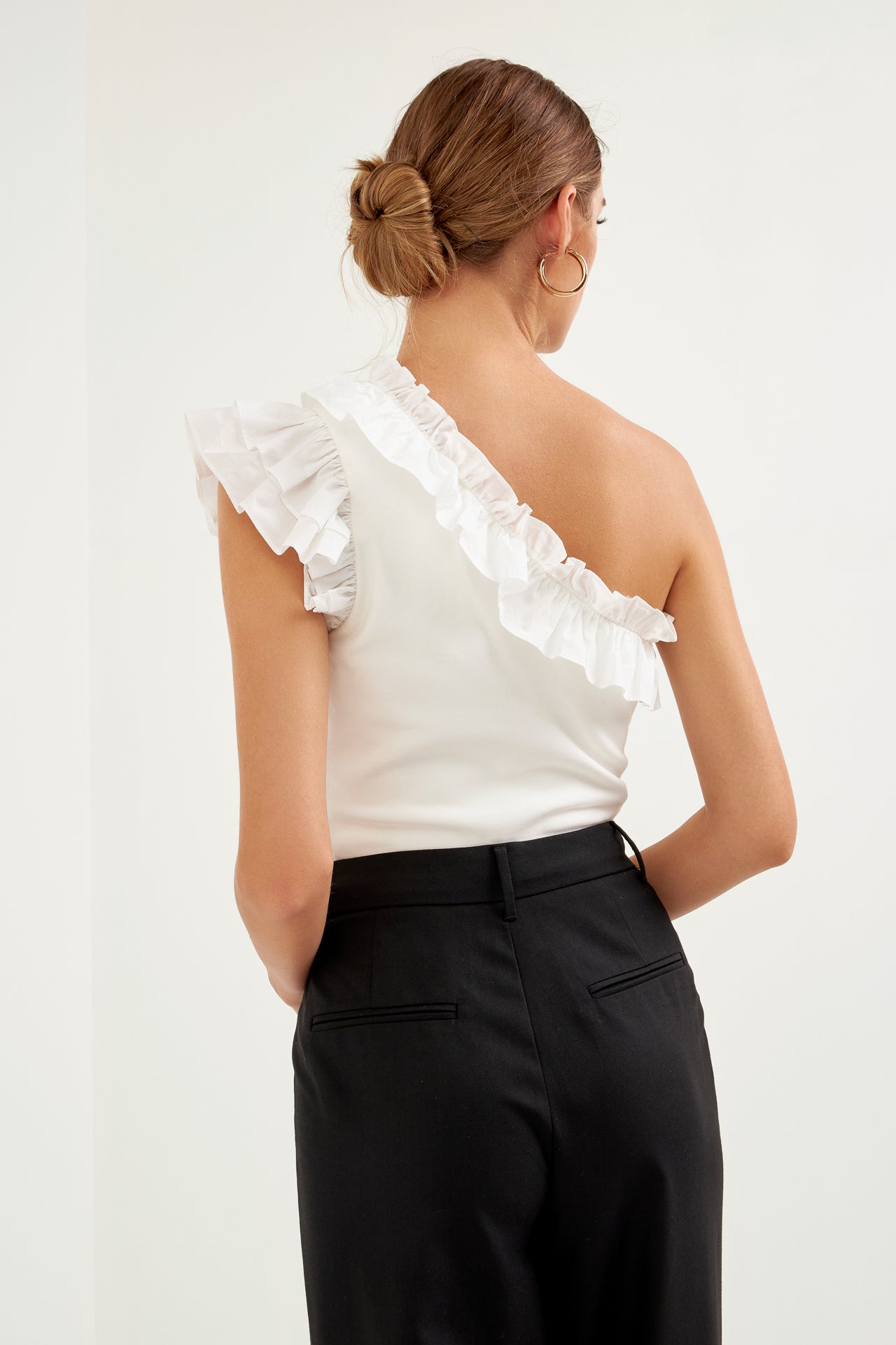 One Shoulder Top with Ruffle