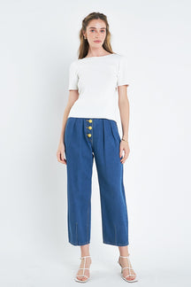 ENGLISH FACTORY - Knotted Back Detail Knit Top - TOPS available at Objectrare