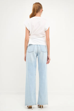 GREY LAB - Side Kotted T-Shirts - TOPS available at Objectrare