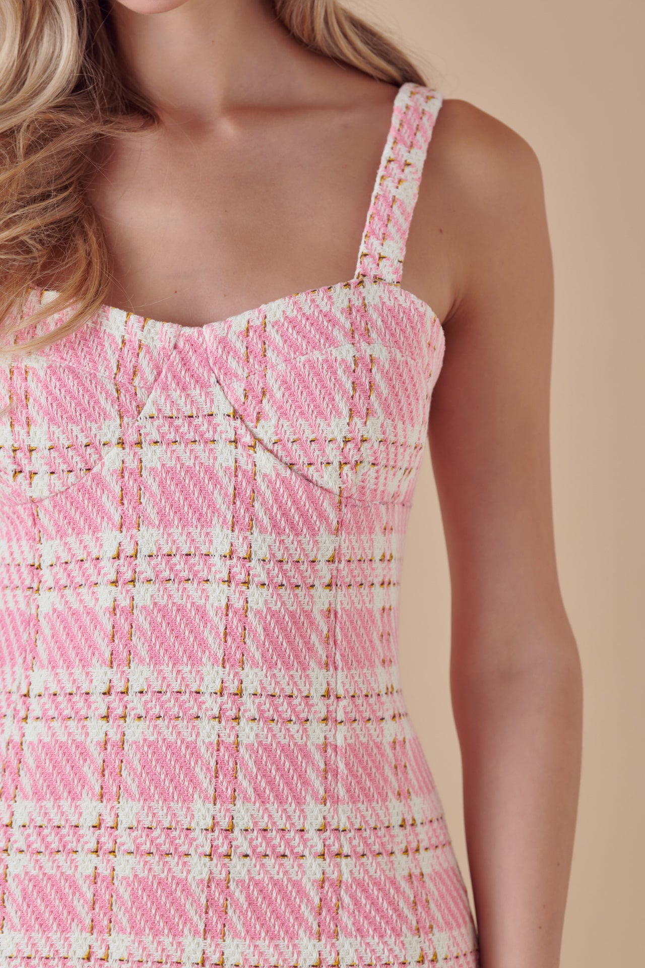 ENDLESS ROSE - Tweed Corset Detailed Mini Dress - DRESSES available at Objectrare