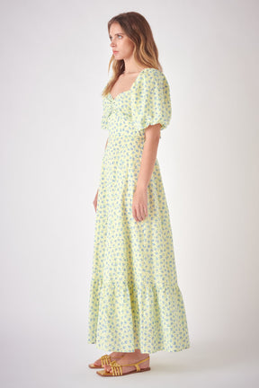 FREE THE ROSES - Floral Back Tied Maxi Dress - DRESSES available at Objectrare