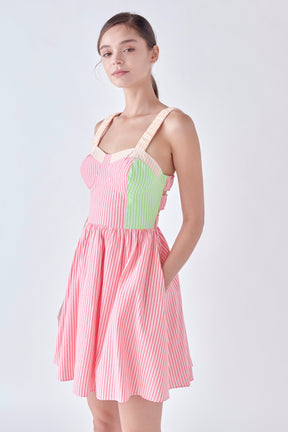 ENGLISH FACTORY - English Factory - Multi Color Striped Mini Dress - DRESSES available at Objectrare