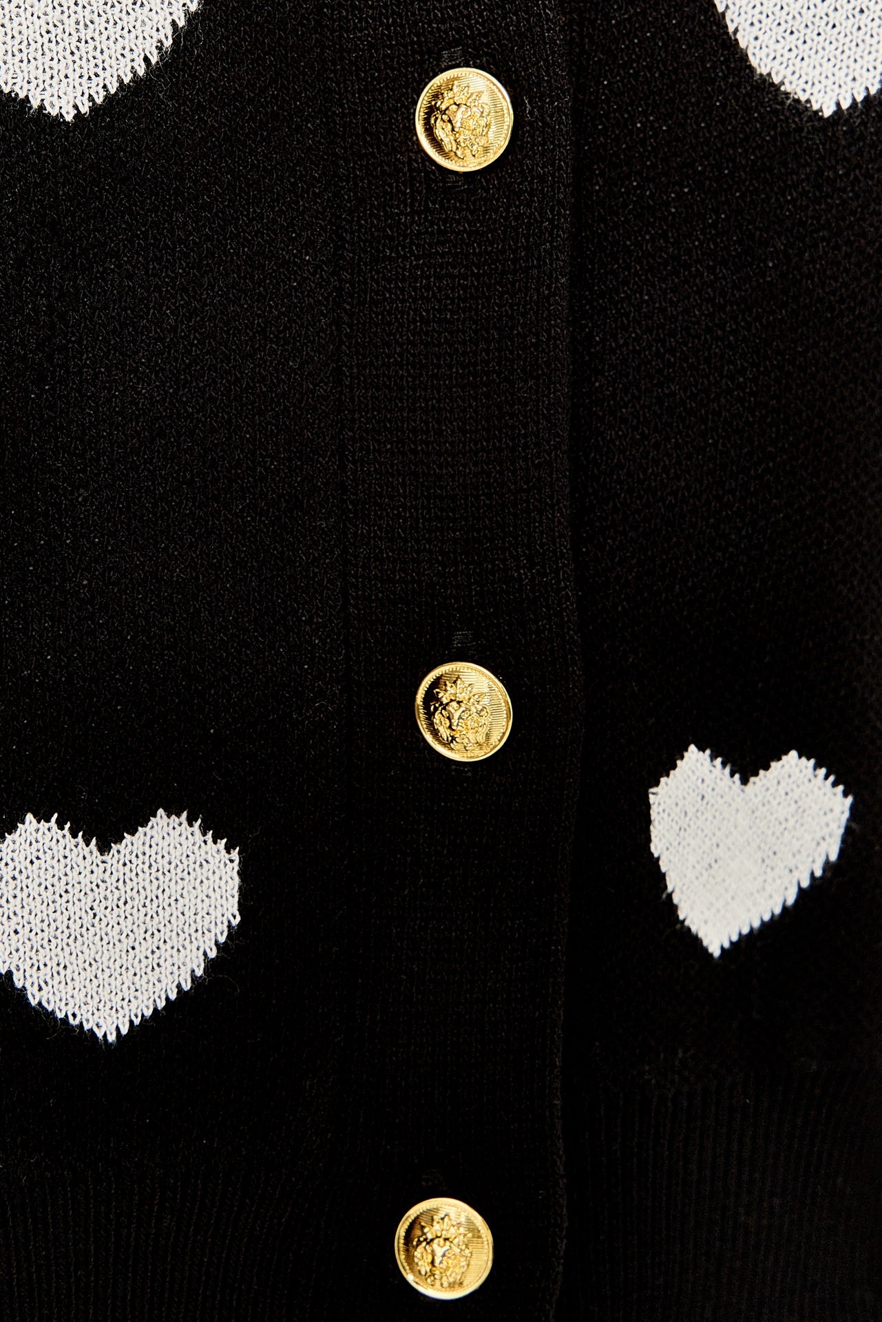 ENGLISH FACTORY - Heart Print Puff Sleeve Cardigan - SWEATERS & KNITS available at Objectrare