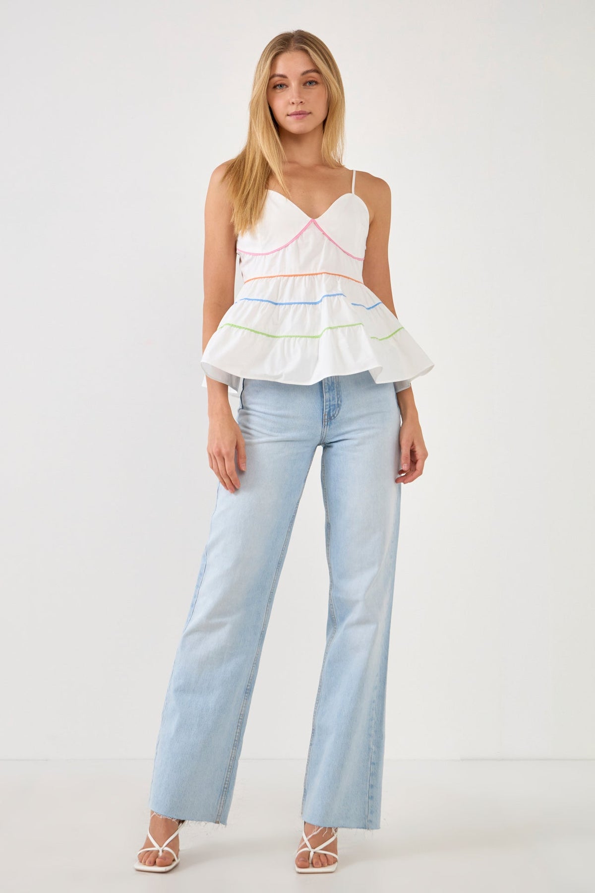 ENGLISH FACTORY - Color Piping Detail Sleeveless Top - TOPS available at Objectrare
