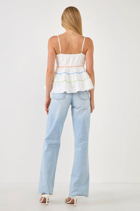 ENGLISH FACTORY - Color Piping Detail Sleeveless Top - TOPS available at Objectrare