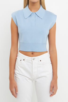 ENGLISH FACTORY - Knit Top with Collar - SWEATERS & KNITS available at Objectrare