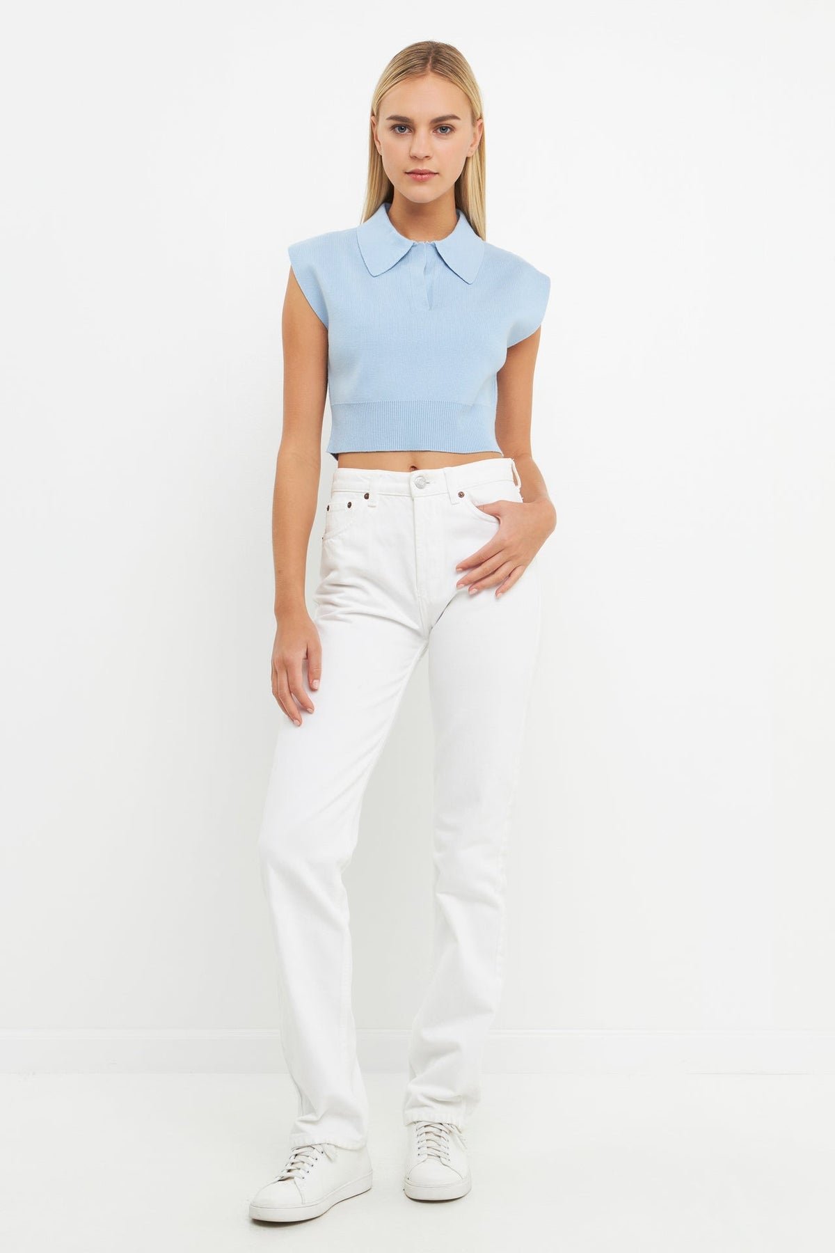 ENGLISH FACTORY - Knit Top with Collar - SWEATERS & KNITS available at Objectrare