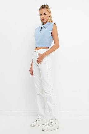 ENGLISH FACTORY - Knit Top with Collar - SWEATERS & KNITS available at Objectrare