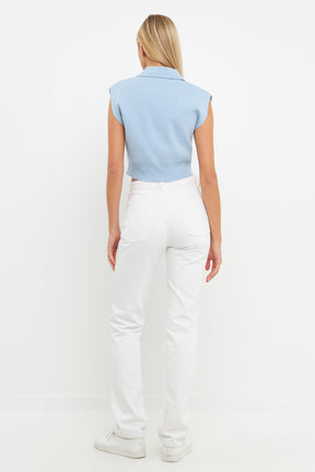 ENGLISH FACTORY - Knit Top with Collar - SWEATERS & KNITS available at Objectrare