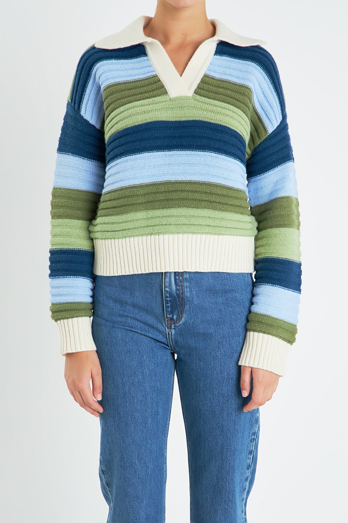 ENGLISH FACTORY - Rainbow Striped Knit Top - SWEATERS & KNITS available at Objectrare