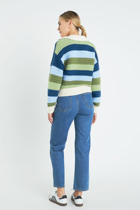 ENGLISH FACTORY - English Factory - Rainbow Striped Knit Top - SWEATERS & KNITS available at Objectrare