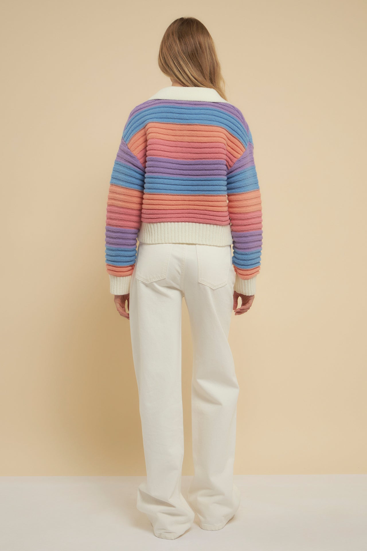 ENGLISH FACTORY - English Factory - Rainbow Striped Knit Top - SWEATERS & KNITS available at Objectrare