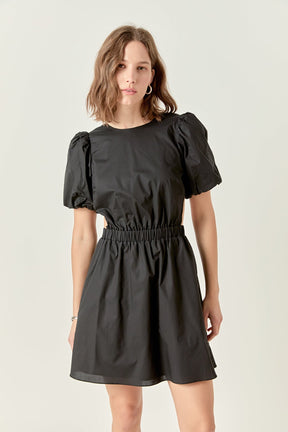ENGLISH FACTORY - Cut-Out Poplin Mini Dress - DRESSES available at Objectrare